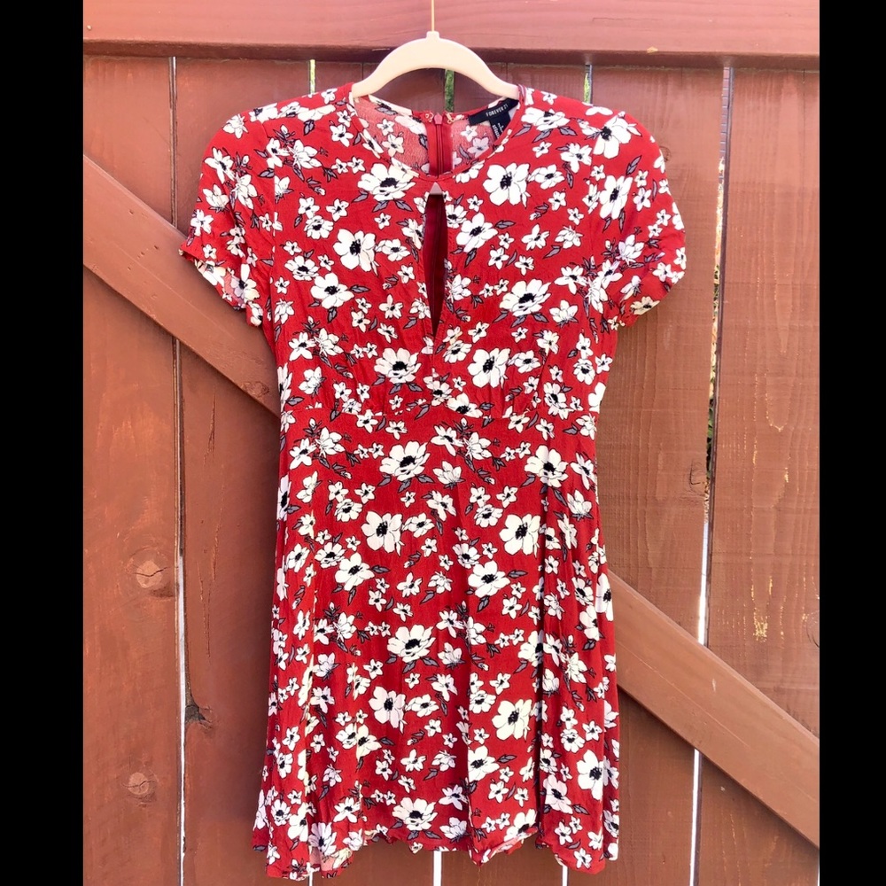 Forever 21 S Floral Red Mini Dress
